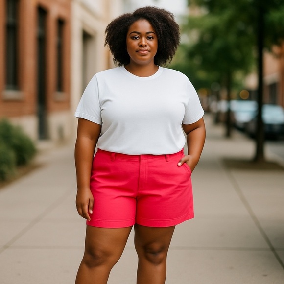 Lane Bryant Watermelon Pink Girlfriend Shorts Size 22 3X NWT - Picture 1 of 8